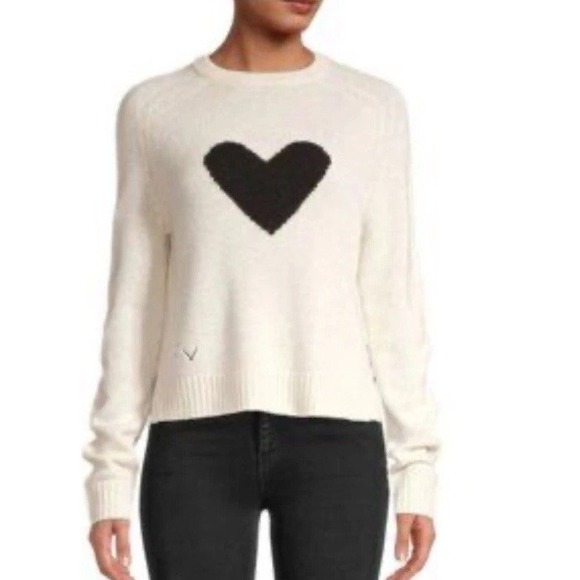 Zadig & Voltaire Lili C Heart Cashmere Sweater Jumper Pullover Top MMRSP $448